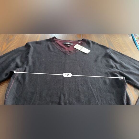 Buckle black Sweater V-neck Men’s Large athletic fit NWT black burgundy preppy - Picture 6 of 15